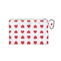 Heart Red Love Valentines Day Canvas Cosmetic Bag (Small) View2