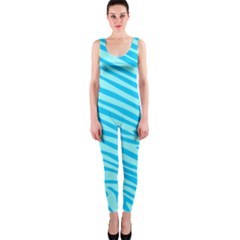 Pattern Texture Blue One Piece Catsuit