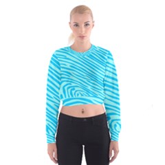 Pattern Texture Blue Cropped Sweatshirt