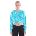 Pattern Texture Blue Cropped Sweatshirt View1