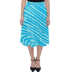 Pattern Texture Blue Classic Midi Skirt