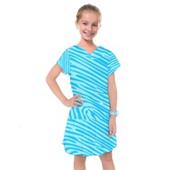 Pattern Texture Blue Kids  Drop Waist Dress by HermanTelo