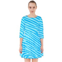 Pattern Texture Blue Smock Dress