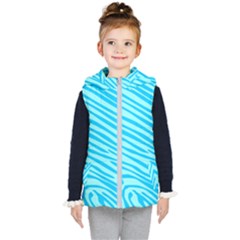 Pattern Texture Blue Kids  Hooded Puffer Vest by HermanTelo