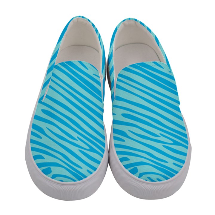 Pattern Texture Blue Women s Canvas Slip Ons