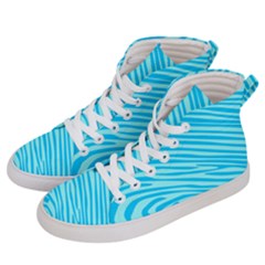 Pattern Texture Blue Women s Hi-top Skate Sneakers by HermanTelo