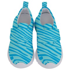 Pattern Texture Blue Kids  Velcro No Lace Shoes