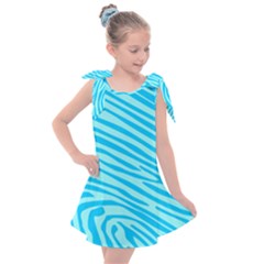 Pattern Texture Blue Kids  Tie Up Tunic Dress by HermanTelo