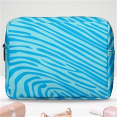 Pattern Texture Blue Make Up Pouch (large)