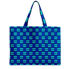 Pattern Graphic Background Image Blue Zipper Mini Tote Bag by HermanTelo