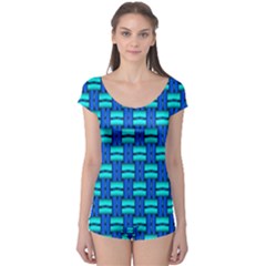 Pattern Graphic Background Image Blue Boyleg Leotard  by HermanTelo