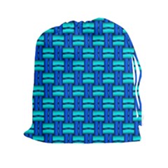 Pattern Graphic Background Image Blue Drawstring Pouch (2xl) by HermanTelo