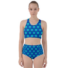 Pattern Graphic Background Image Blue Racer Back Bikini Set