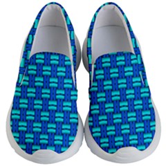 Pattern Graphic Background Image Blue Kids  Lightweight Slip Ons by HermanTelo