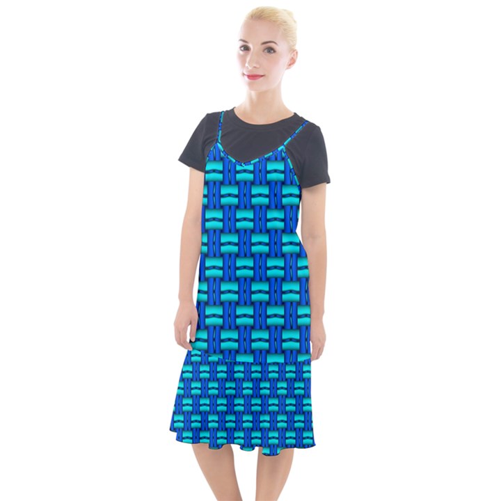 Pattern Graphic Background Image Blue Camis Fishtail Dress