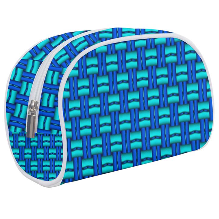 Pattern Graphic Background Image Blue Makeup Case (Medium)