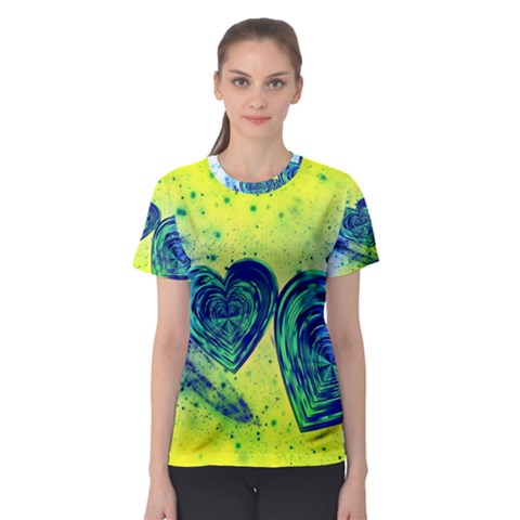 Heart Emotions Love Blue Women s Sport Mesh Tee by HermanTelo