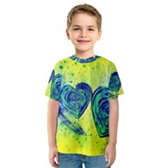 Heart Emotions Love Blue Kids  Sport Mesh Tee