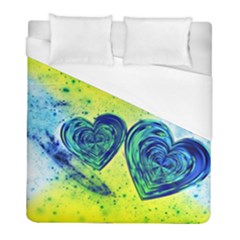 Heart Emotions Love Blue Duvet Cover (full/ Double Size)