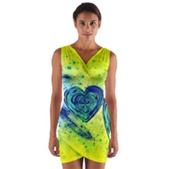 Heart Emotions Love Blue Wrap Front Bodycon Dress by HermanTelo