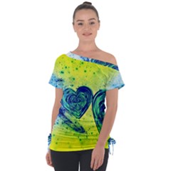 Heart Emotions Love Blue Tie-up Tee