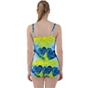 Heart Emotions Love Blue Tie Front Two Piece Tankini View2