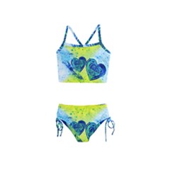 Heart Emotions Love Blue Girls  Tankini Swimsuit