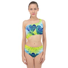 Heart Emotions Love Blue Spliced Up Two Piece Swimsuit by HermanTelo