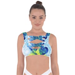 Heart Emotions Love Blue Bandaged Up Bikini Top by HermanTelo