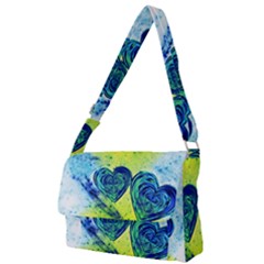 Heart Emotions Love Blue Full Print Messenger Bag (l) by HermanTelo