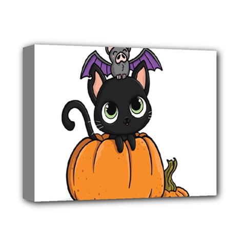 Halloween Cute Cat Deluxe Canvas 14  X 11  (stretched)