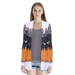 Halloween Cute Cat Drape Collar Cardigan