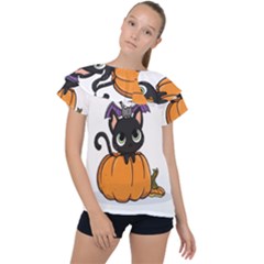 Halloween Cute Cat Ruffle Collar Chiffon Blouse