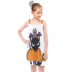 Halloween Cute Cat Kids  Overall Dress by HermanTelo