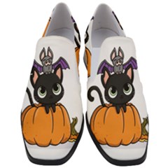 Halloween Cute Cat Women Slip On Heel Loafers by HermanTelo