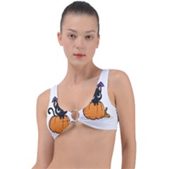 Halloween Cute Cat Ring Detail Bikini Top