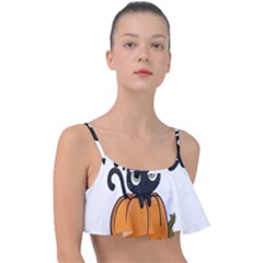 Halloween Cute Cat Frill Bikini Top