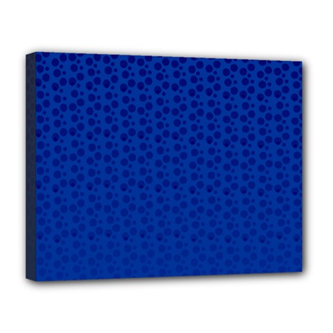 Background Polka Blue Canvas 14  X 11  (stretched) by HermanTelo