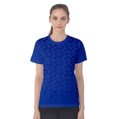 Background Polka Blue Women s Cotton Tee