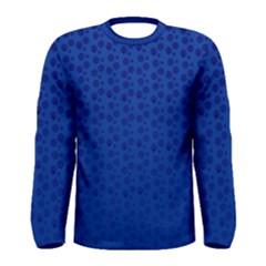 Background Polka Blue Men s Long Sleeve Tee