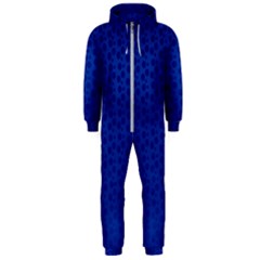 Background Polka Blue Hooded Jumpsuit (men)  by HermanTelo