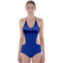 Background Polka Blue Cut-Out One Piece Swimsuit View1