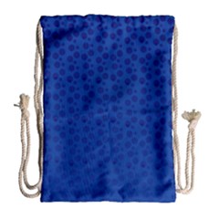 Background Polka Blue Drawstring Bag (large)