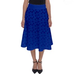 Background Polka Blue Perfect Length Midi Skirt