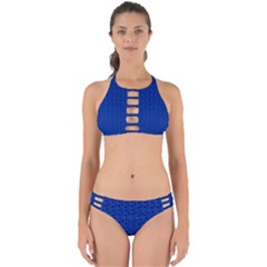 Background Polka Blue Perfectly Cut Out Bikini Set