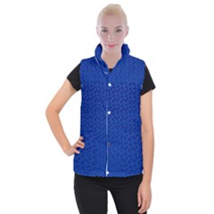 Background Polka Blue Women s Button Up Vest