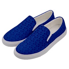 Background Polka Blue Men s Canvas Slip Ons by HermanTelo