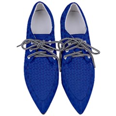 Background Polka Blue Women s Pointed Oxford Shoes