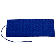 Background Polka Blue Roll Up Canvas Pencil Holder (s)