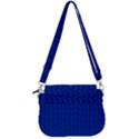 Background Polka Blue Saddle Handbag View3